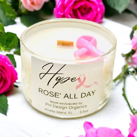 Candle -Breast Cancer Awareness Special Edition Rose a’ all day - Picture 1 of 3